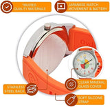 Analog Watches for Kids Telling Time Teaching Tool (Great for Boys and Girls Ages 5-15) - Orange