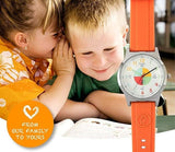 Analog Watches for Kids Telling Time Teaching Tool (Great for Boys and Girls Ages 5-15) - Orange