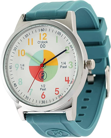 Analog Watches for Kids Telling Time Teaching Tool (Great for Boys and Girls Ages 5-15) - Green