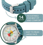 Analog Watches for Kids Telling Time Teaching Tool (Great for Boys and Girls Ages 5-15) - Green