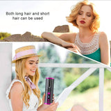 Portable Wireless Automatic Hair Curler for Travel with LED Temperature Display, Timer and USB Rechargeable (Pink)