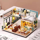 Dollhouse Miniature with Furniture Kit Plus Dust Proof and Music Movement - Comfortable room (1:24 Scale Creative Room Idea)