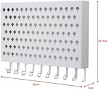 Wall Mount Earring Jewelry Hanger Organizer Holder with 109 Holes and 19 Hooks (White)