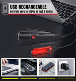 Waterproof Rechargeable LED Bike Lights Set (2000mah Lithium Battery, IPX4, 2 USB Cables)