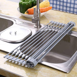 Over The Sink Multipurpose Roll-Up Dish Drying Rack (52 x 33 cm)