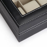 Black PU Leather Watch Organizer Display Storage Box Cases for Men & Women (12 slots)