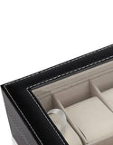 Black PU Leather Watch Organizer Display Storage Box Cases for Men & Women (12 slots)