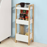 3-Tier White Storage Bathroom Shelf