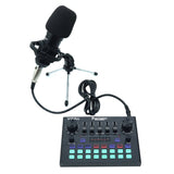 Recording Mic Kit Podcast Microphone Mixer Sound Card Shock Mount Metal Case V15PRO