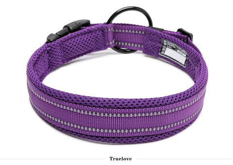 Heavy Duty Reflective Collar Purple L