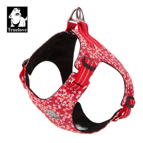 Floral Doggy Harness Red L