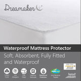 Dreamaker Waterproof Fitted Mattress Protector King Bed