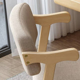 Solid Timber Z Shape Dining Chair (Set of 2)/Pinewood/Cotton and Linen