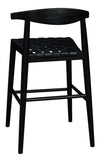 Elliot Genuine Leather Barstool - Set of 2 (Black)