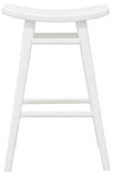 Aria Oval Solid Timber Counter Stool (White)