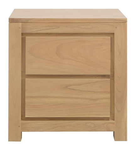 Amsterdam Solid White Cedar 2 Drawer Bedside (Natural)