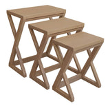 Manhattan Solid Mindi Nest of Tables - Set of 3 (Natural)