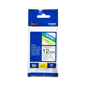 Brother TZe-231 12mm x 8m Black on White Tape Non-Laminated - for use in Brother Printer