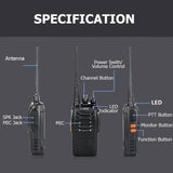 2pcs Walkie Talkie BF-888S Handheld Two-Way Radio UHF 400-470MHz 5W