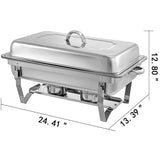 9L Chafing Dish Set Buffet Pan Bain Marie Bow Stainless Steel Food Warmer(1*9L)