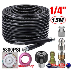 Sewer Jetter Kit for Pressure Washer 49FT Cleaner Hose 5800PSI NPT 1/4