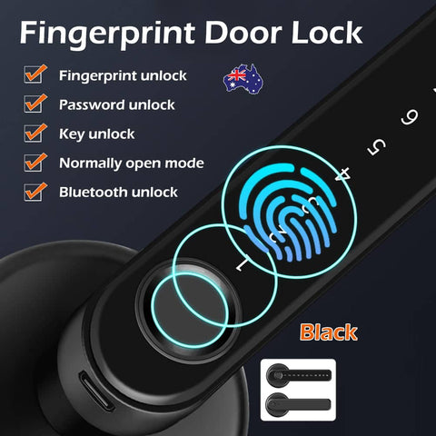 Electronic Smart Door Lock Handle Digital Fingerprint Password Bluetooth Key APP