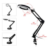 5X Magnifying Lamp Desk Table Glass Salon Tattoo Magnifier Light Clamp Light USB