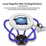 5X Magnifying Lamp Desk Table Glass Salon Tattoo Magnifier Light Clamp Light USB