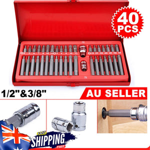 40 PCS Allen Hex Key Set Socket 3/8