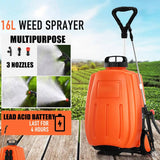 16L Electric Sprayer Trolley Weed Boom Tank Farm Watering Rechargeable