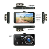 4" Touch Car Dash Camera Cam Front and Rear Dual Recorder Camera 1080P FHD Video