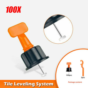 100X Tile Leveling System Clip Levelling Spacer Reusable Tiling Tool Wall Floor