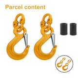 2X 8mm Eye Sling Hook + Hammer Lock Safety Chain Caravan Trailer Connecting Extend