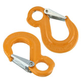 2X 8mm Eye Sling Hook + Hammer Lock Safety Chain Caravan Trailer Connecting Extend