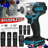 1/2" Cordless Impact Wrench Driver Brushless Rattle Gun For Makita 18V Battery