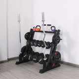 3-Tier Weights and Barbell Storage Rack Barbell Dumbbell Kettlebell Weight Plate