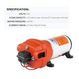 12V Marine Grade RV Water High Pressure Pump Caravan Boat w/ Flow Filter SEAFLO