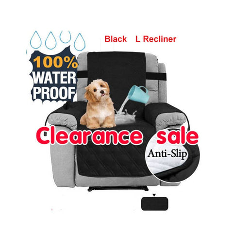 Black L Recliner Waterproof Recliner Chair Cover with Non Slip Strap Slip Cover for Recliner