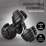 Sardine Sport 48KG Adjustable Dumbbell Set, 1.5KG to 24KG