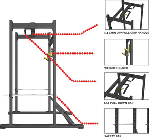 Sardine Sport Full Power Rack Half Cage Deep Squat Home Gym Fitness