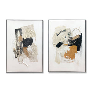 Wall Art Original Abstract Painting on Framed Canvas 800mmx1200mm Set of 2 Untitled Study