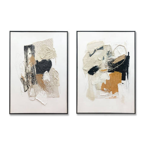 Wall Art Original Abstract Painting on Framed Canvas 800mmx1200mm Set of 2 Untitled Study