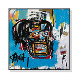 70cmx70cm Blue Head Black Frame Canvas Wall Art