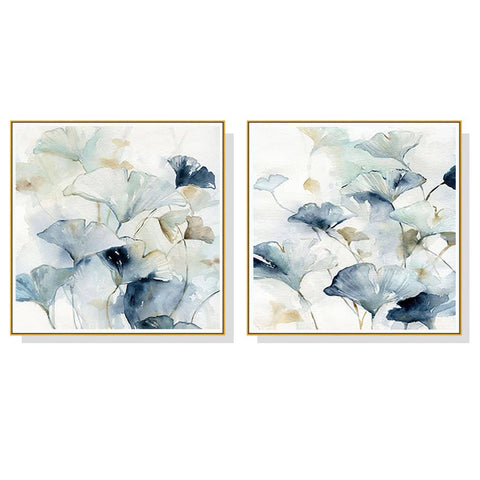 60cmx60cm Gingko Leaves By Carol Robinson 2 Sets Gold Frame Canvas Wall Art