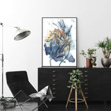 50cmx70cm Watercolor Style Abstract Flower 3 Sets Black Frame Canvas Wall Art