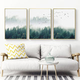 60cmx90cm Mystical Forest  3 Sets Gold Frame Canvas Wall Art