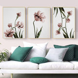 40cmx60cm Tulip Flower 3 Sets Gold Frame Canvas Wall Art