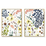 60cmx90cm Flower Composition 2 Sets Gold Frame Canvas Wall Art