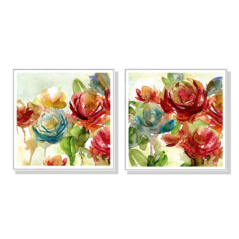 50cmx50cm Rosewater Garden By Carol Robinson 2 Sets White Frame Canvas Wall Art