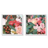 60cmx60cm Eucalyptus Bouquet 2 Sets White Frame Canvas Wall Art